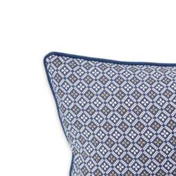 Indigo/Dark Blue Dominoterie Geometric Print Cotton Pillow Cover, Sizes Available - thumbnail 2