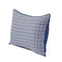 Indigo/Dark Blue Dominoterie Geometric Print Cotton Pillow Cover, Sizes Available - thumbnail 3