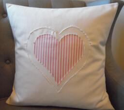 Valentine's Day.farmhouse.hearts.pillow Covers.toss Pillows.throw Pillows.slipcovers.cushion Covers.decor Accents.ticking.pinks - thumbnail 1