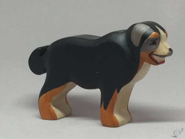 Toy Bernise Mountain Dog Wooden Black Handmade Size 11, 0x7, 0x2, 8 cm - Bxhxs Approx. 55 Gr - image 1