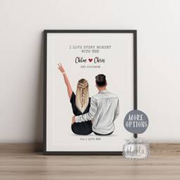 Couple Personalised Gift, Valentines Family Poster, Boyfriend Girlfriend Wall Art, Gift - thumbnail 2