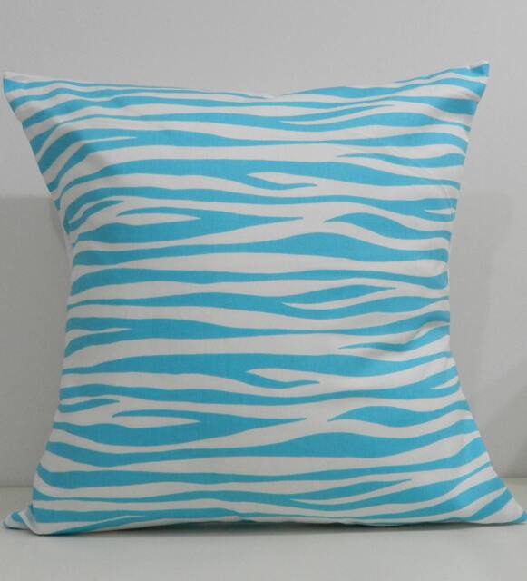New 18x18 Inch Designer Handmade Pillow Cases. Blue & White Wave Pattern