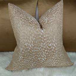 Luxury Champagne Gold Beige Antelope Cushion Cover Modern Home Decor Textured Pillow Sham Chair Sofa & Bed Pillow Designer - thumbnail 1