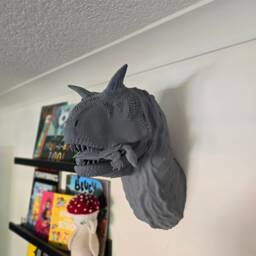 Carnotaurus Eating Large Wall Art - Dinosaur Mount- 3D Printed - thumbnail 3