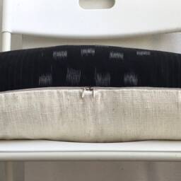 Black Tribal Hemp Hand Woven Natural Dye Color Hmong Lumbar Pillow Cover - thumbnail 4