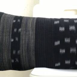Black Tribal Hemp Hand Woven Natural Dye Color Hmong Lumbar Pillow Cover - thumbnail 3
