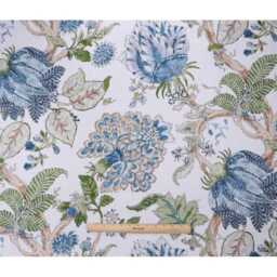 "Designer P Kaufman Lamirada Cotton Rod Pocket Panels Curtains - Blue Amethyst Floral Drapes - 25"" Or 50" - thumbnail 4