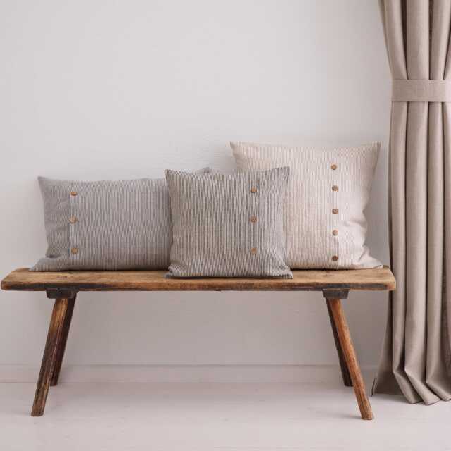 Linen Pillow Cover. Washed Linen Pillowcase With Buttons. Stylish Custom Size Pillow For Living Room - image 1