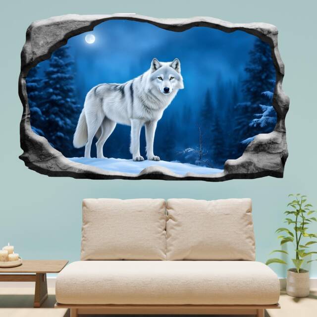 Alpha Grey Wolf Poster Wall Art Sticker Mural Decal Self-Adhesive Picture Bedroom Nursery Office Home Decor 1256 - image 1