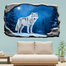 Alpha Grey Wolf Poster Wall Art Sticker Mural Decal Self-Adhesive Picture Bedroom Nursery Office Home Decor 1256 - thumbnail 1