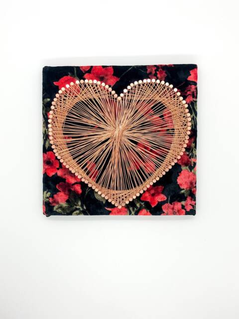 Wire String Art Heart, Gold Metal Wall Sculpture, Minimalist Gifts For Women, Luxury Boho Shelf Sitter, Eclectic Her - image 1