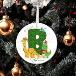 Personalised Kids Christmas Decoration - Grandson Dino Gift Custom Bauble For Boys Stocking Filler Eve Box