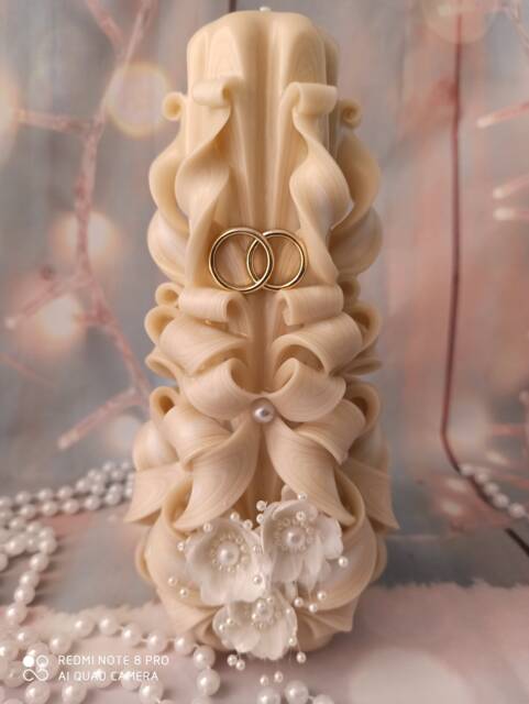 xlarge Wadding Carved Candle - Perfect Home Decor Or Gift Candle For Many Occasions - image 1