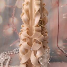 xlarge Wadding Carved Candle - Perfect Home Decor Or Gift Candle For Many Occasions - thumbnail 3
