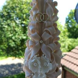 xlarge Wadding Carved Candle - Perfect Home Decor Or Gift Candle For Many Occasions - thumbnail 2