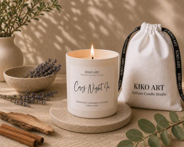 Cosy Night in Candle - Natural Soy Wax With Lavender, Ylang-Ylang & Cedar Wood - Relaxing Aromatherapy Gift - image 1