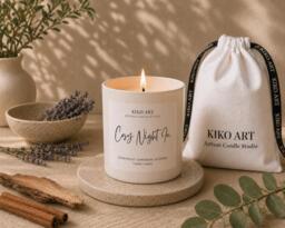Cosy Night in Candle - Natural Soy Wax With Lavender, Ylang-Ylang & Cedar Wood - Relaxing Aromatherapy Gift - thumbnail 1