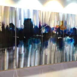 Abstract Metal Wall Art, Modern Sculpture, Cosmos Painting - thumbnail 3