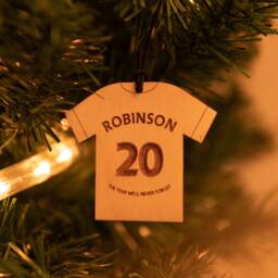 Personalized Football Shirt Christmas Ornament Engraved Plywood Bauble - thumbnail 3