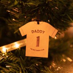 Personalized Football Shirt Christmas Ornament Engraved Plywood Bauble - thumbnail 2