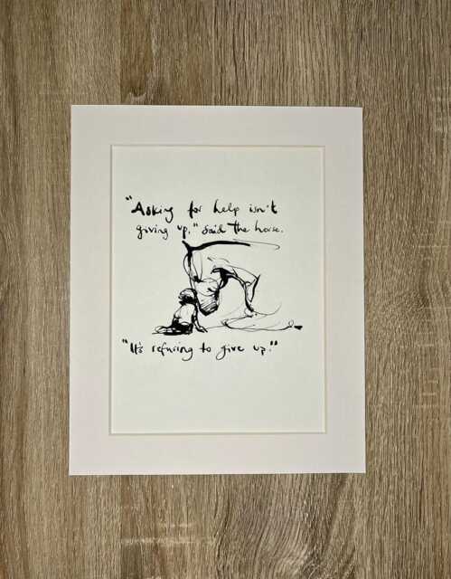 Charlie Mackesy Mounted Print - The Boy, Mole, Fox & Horse Book Page Art - image 1