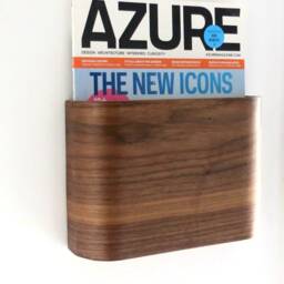 "Set Of 2 Magazine Racks - Walnut Veneer Wall Hung 10"" Wide X 7"" Tall 3" - thumbnail 2