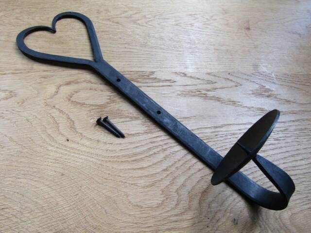Hand Forged Blacksmith Vintage Rustic Candle Holder Wall Sconce Gothic Cottage Black Wax 14 - image 1