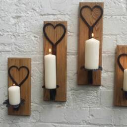 Hand Forged Blacksmith Vintage Rustic Candle Holder Wall Sconce Gothic Cottage Black Wax 14 - thumbnail 2