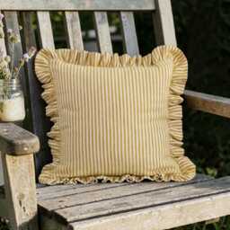 Seen in July Country Homes & Interiors Magazine UK Chartreuse Linen Stripe Cushion - thumbnail 3
