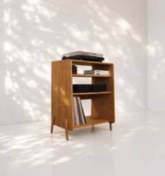 Ginza Premium - Tall Record Player Stand, Turntable Cabinet & Vinyl Storage, Adjustable Shelf - thumbnail 1