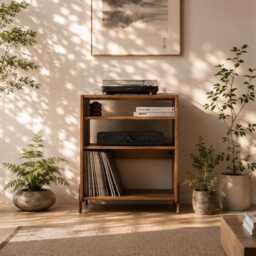 Ginza Premium - Tall Record Player Stand, Turntable Cabinet & Vinyl Storage, Adjustable Shelf - thumbnail 2