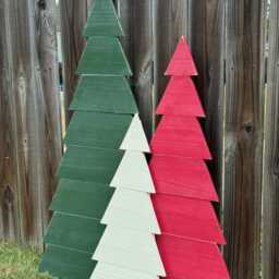 Rustic Wood Christmas Tree, Indoor Outdoor Holiday Porch Decor - thumbnail 2