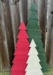 Rustic Wood Christmas Tree, Indoor Outdoor Holiday Porch Decor - thumbnail 1