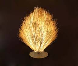 White Rattan Table Lamp - Romantic Decor Light, Wood Base - thumbnail 1