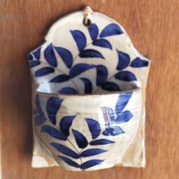 Hand Painted Clay Planter, Handmade Ceramic Plant Pot Decor - thumbnail 2
