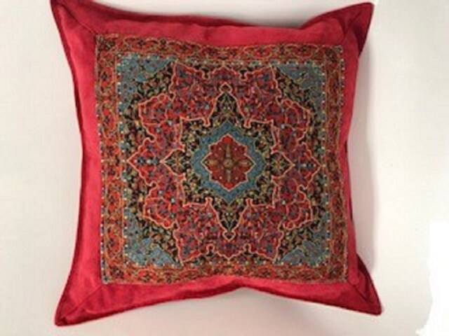 Authentic Turkic Ceramic Motif Pillowcase-Red - image 1