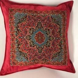 Authentic Turkic Ceramic Motif Pillowcase-Red - thumbnail 3
