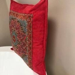 Authentic Turkic Ceramic Motif Pillowcase-Red - thumbnail 2
