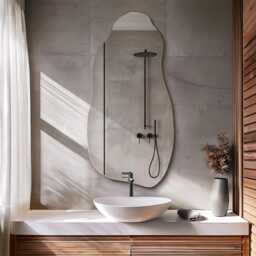 Amorphic Frameless Mirror, Irregular Luxury Decorative Mirror Organic Bathroom Aesthetic - thumbnail 3