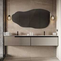 Amorphic Frameless Mirror, Irregular Luxury Decorative Mirror Organic Bathroom Aesthetic - thumbnail 2