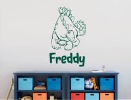 Personalised Dinosaur Wall Sticker, Name Gift, Boys Decal, Art, Bedroom Nursery Decor - thumbnail 1