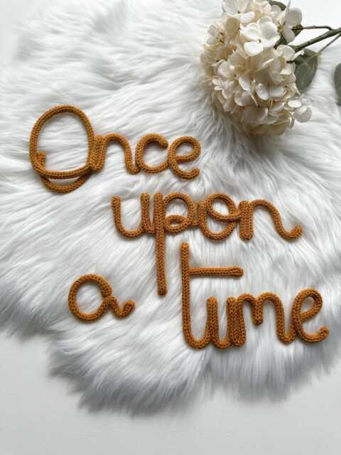 Once Upon A Time/Knitted Wire Sign Kids Room Wall Decor Reading Corner Playroom - image 1
