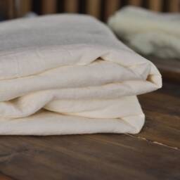 Linen Flat Sheet in A Antique White Color Queen King Twin 100% Flax Softened Sheet Linen Bedding - thumbnail 2