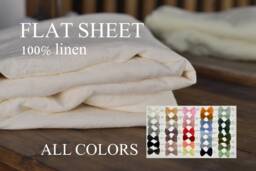 Linen Flat Sheet in A Antique White Color Queen King Twin 100% Flax Softened Sheet Linen Bedding