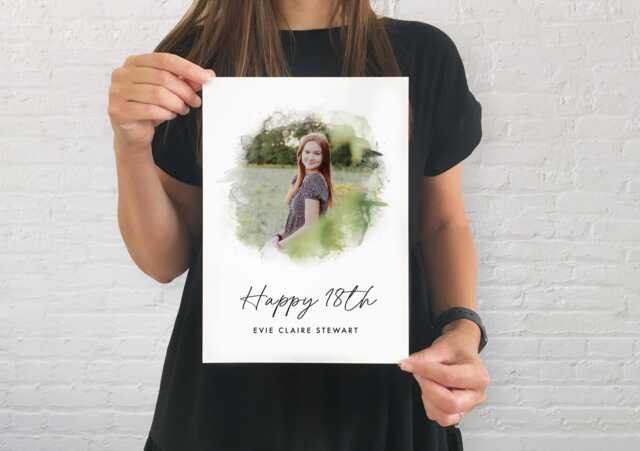 Birthday Photo Print. Personalised Keepsake Gift. Framed Wall Art For Home. Use Your Own. Custom Made. Gift For Her - image 1