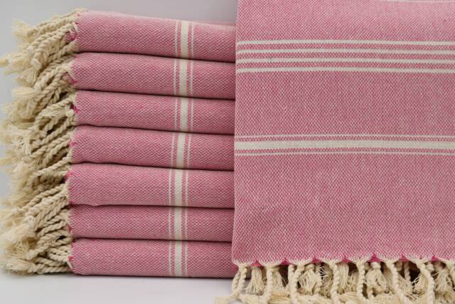 "Pink Towel, Striped Peshtemal, Cotton Towel, Turkish Towel, 40""x70" - image 1