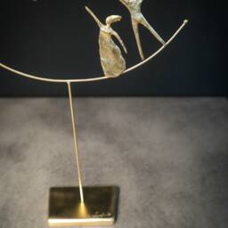 Bronze Sculpture Singing Couple Under Tree, Handmade Art Decor - thumbnail 4