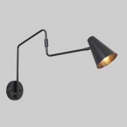 Mid Century Modern Brass Wall Sconce, Atomic Style Lighting - thumbnail 1