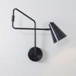 Mid Century Modern Brass Wall Sconce, Atomic Style Lighting - thumbnail 2