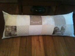 Quilting Pillow. Unique Pillow Photo Quilt. Personalized Gift. Custom Cream & White Colors